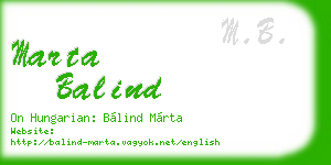 marta balind business card